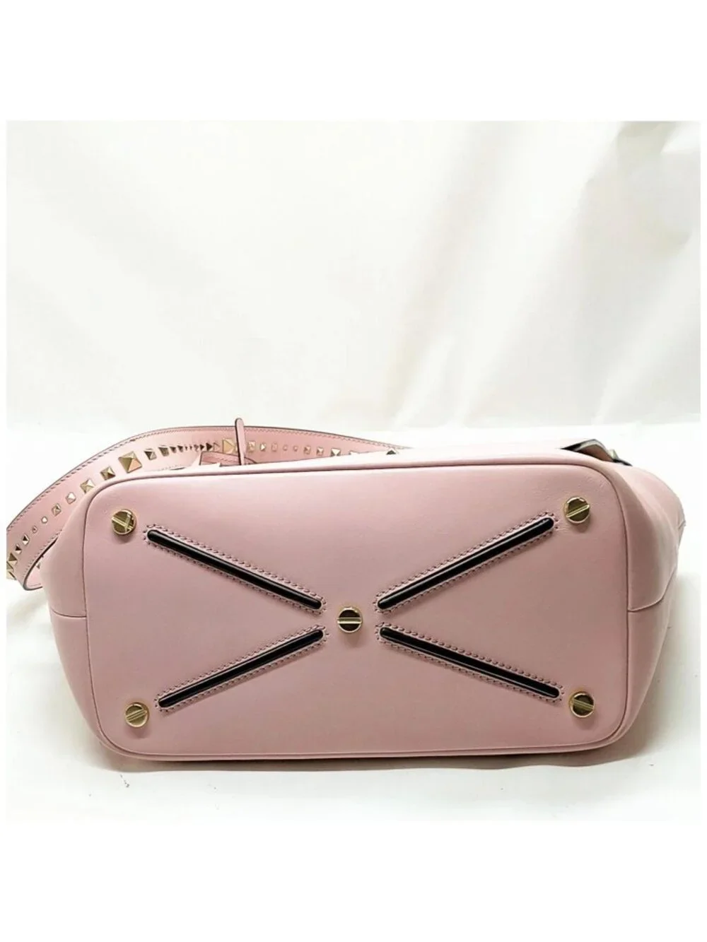 Valentino Garavani Blush Pink Rockstud Large Satchel Shoulder Bag